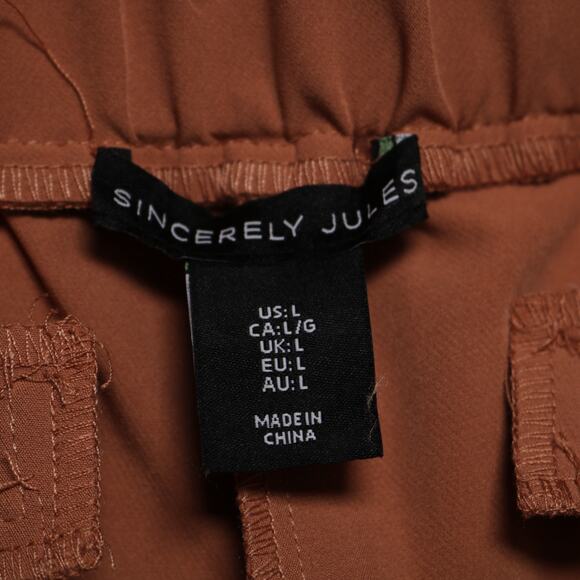 Sincerely Jules High Waisted Straight Leg Trouser Dress Pants Camel Tan Size L - Picture 8 of 12